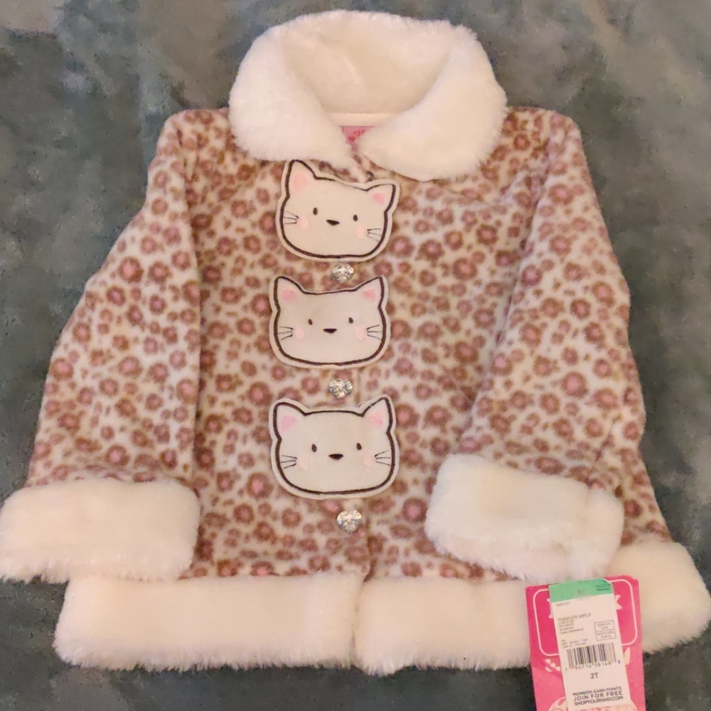 2T Young Hearts Kitty Cheetah Print Jacket